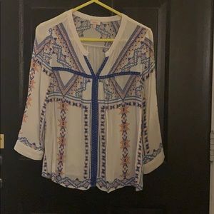 Crotchet detail 3/4 sleeve top